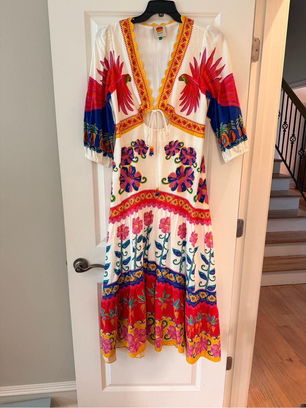 Farm Rio 🌴🌺 Vivid Garden Maxi Dress with V-Neck - Picture 2 of 6